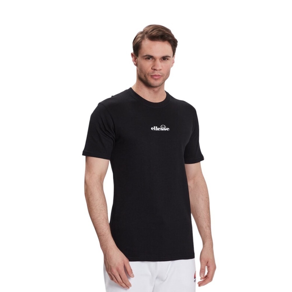 Ellesse Black Short Sleeve Tee Classic Crew Neck